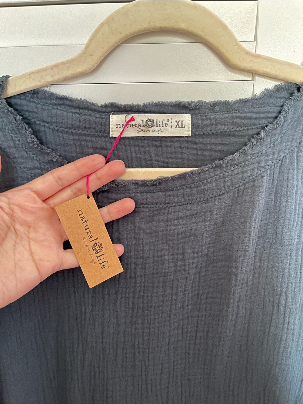 Natural Life NWT Size XL Cotton Gauze Lightweight Popover Tunic Comfort Cozy - Picture 2 of 6